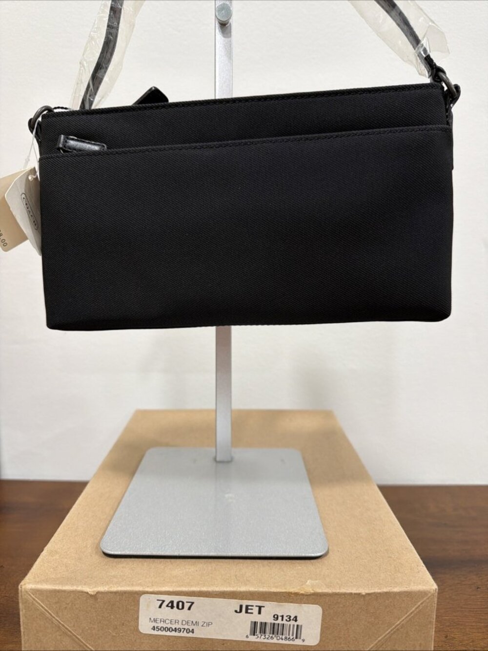 Coach Mercer Demi Handbag Convertible to Wristlet Blk Nylon Leather 7407 NWT BOX